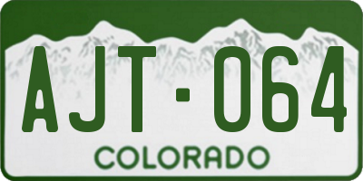 CO license plate AJT064