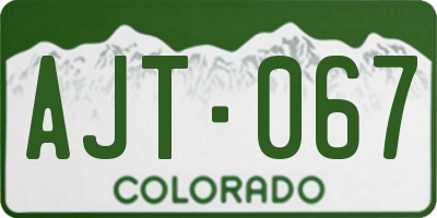 CO license plate AJT067