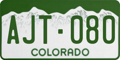 CO license plate AJT080
