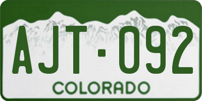 CO license plate AJT092