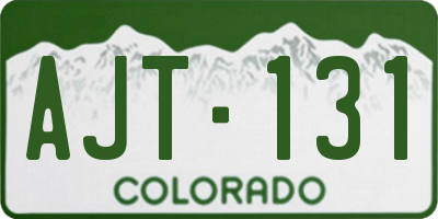 CO license plate AJT131