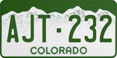 CO license plate AJT232