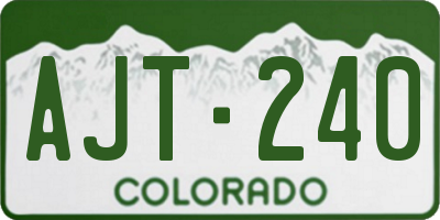 CO license plate AJT240