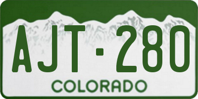 CO license plate AJT280