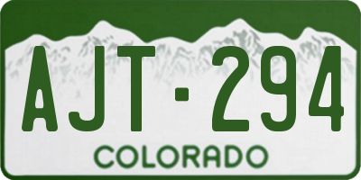 CO license plate AJT294
