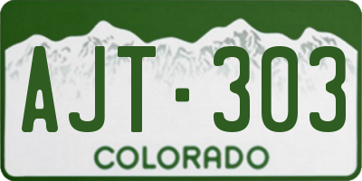 CO license plate AJT303