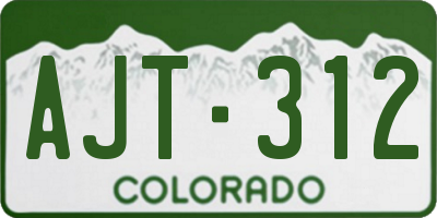 CO license plate AJT312