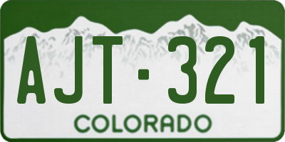 CO license plate AJT321