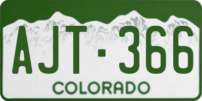 CO license plate AJT366