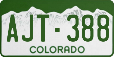 CO license plate AJT388