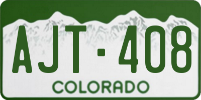 CO license plate AJT408