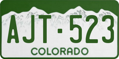 CO license plate AJT523