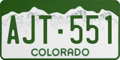CO license plate AJT551