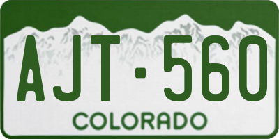 CO license plate AJT560