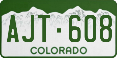 CO license plate AJT608