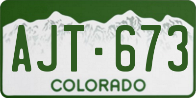 CO license plate AJT673
