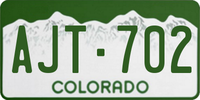 CO license plate AJT702