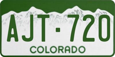 CO license plate AJT720