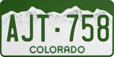 CO license plate AJT758