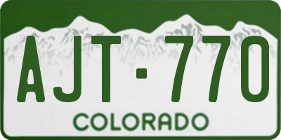 CO license plate AJT770