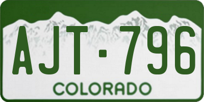 CO license plate AJT796