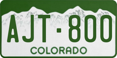 CO license plate AJT800