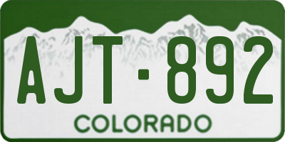 CO license plate AJT892
