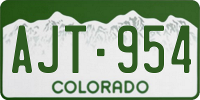 CO license plate AJT954