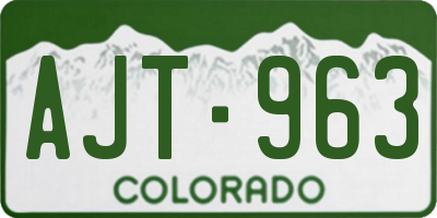 CO license plate AJT963