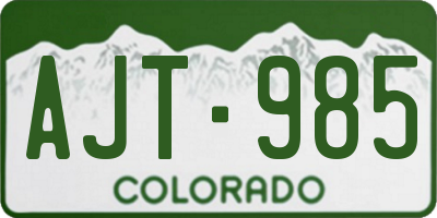 CO license plate AJT985