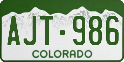 CO license plate AJT986