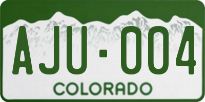 CO license plate AJU004