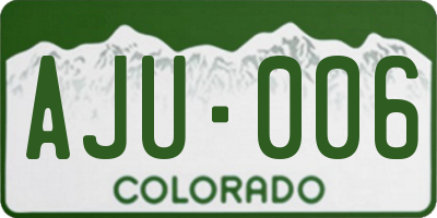CO license plate AJU006