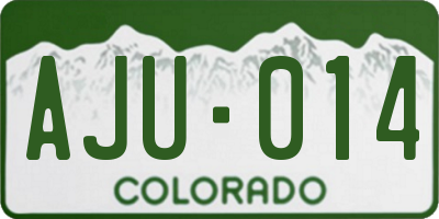 CO license plate AJU014