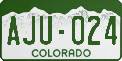 CO license plate AJU024