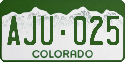 CO license plate AJU025