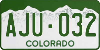 CO license plate AJU032