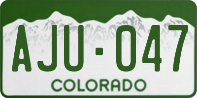 CO license plate AJU047