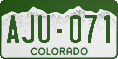 CO license plate AJU071
