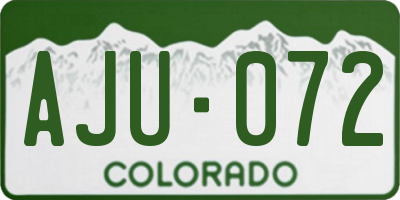 CO license plate AJU072