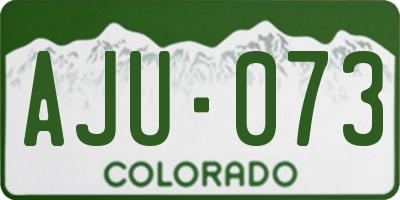 CO license plate AJU073