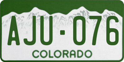 CO license plate AJU076