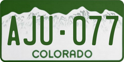 CO license plate AJU077