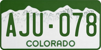 CO license plate AJU078