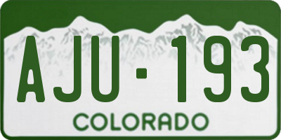 CO license plate AJU193
