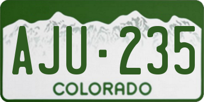 CO license plate AJU235