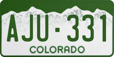 CO license plate AJU331