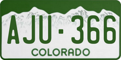 CO license plate AJU366