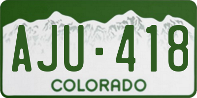 CO license plate AJU418