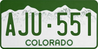 CO license plate AJU551